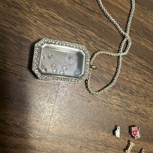 Origami Owl necklace with 4 charms